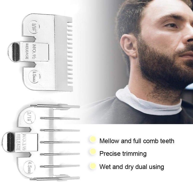 woobles Universal Comb Attachment for Hair Clipper, 1.5mm 4.5mm Professional Stainless Steel Cutting Guide Comb Set(Silver) - Image 3